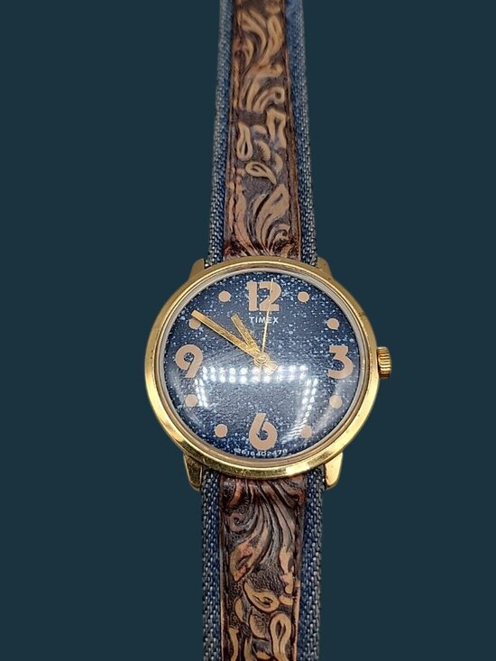 Vintage 1978 Timex Wrist Jeans Mechanical Men\'s Watch Denim Dial Ref 26164 02478 main image 4